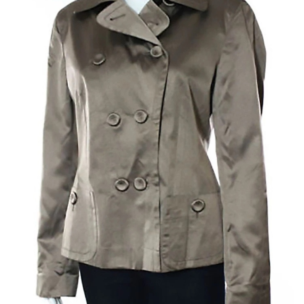 Rene Lezard Tan Pea Coat with Structured Silhouette